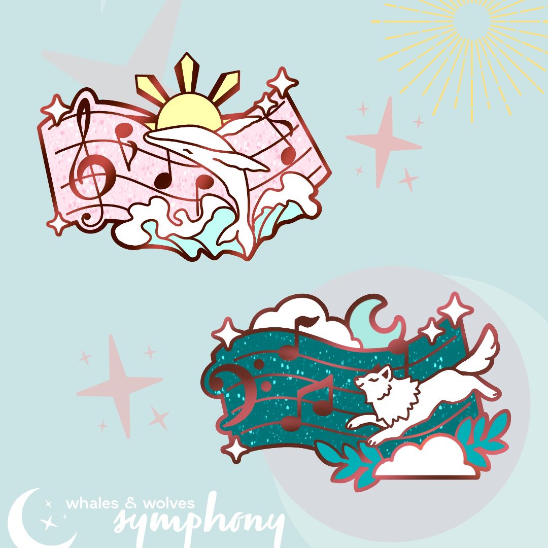 Whale &amp; Wolf Music Sheet Pins! 🎼✨#whalesandwolves