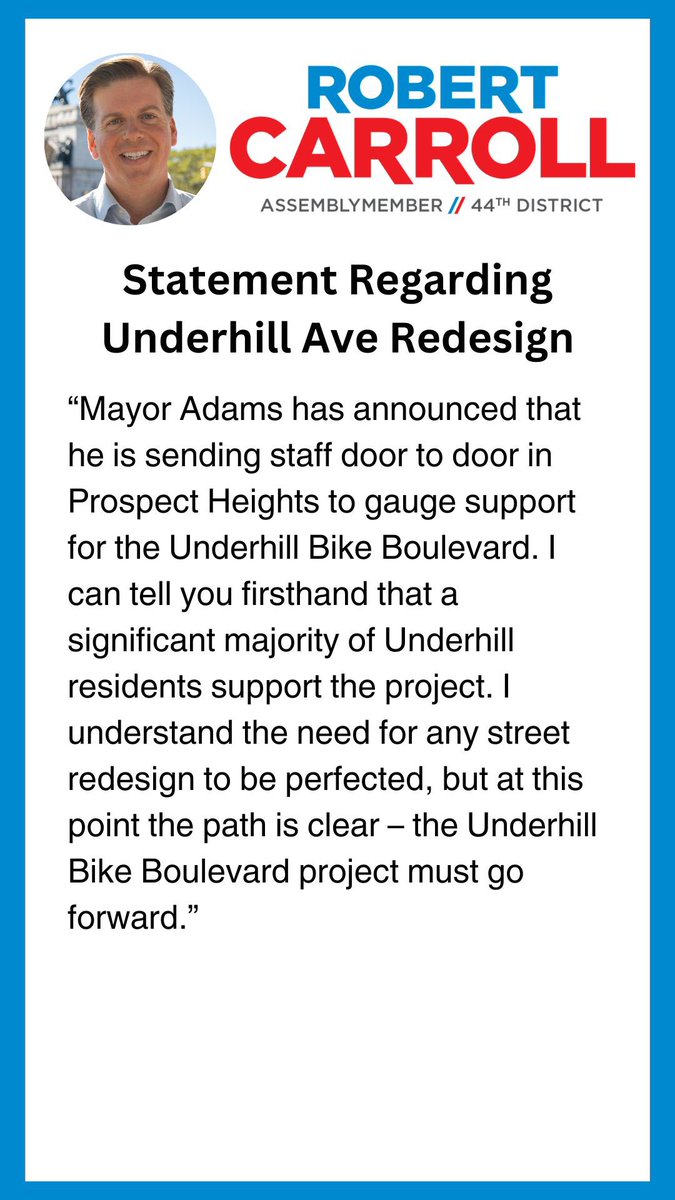 My statement on the Underhill Ave Redesign: