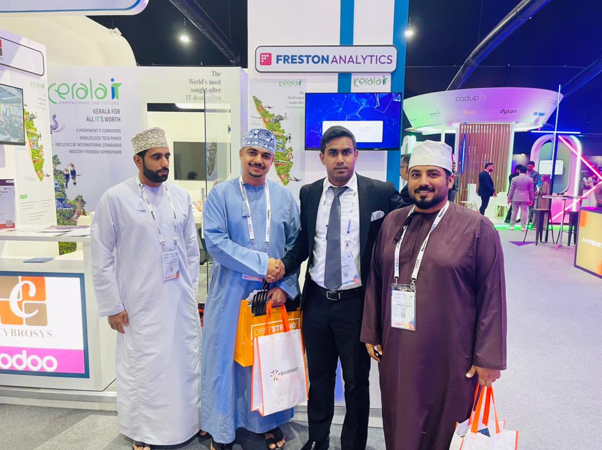 waseem_invests's tweet photo. 🌟 Thank you, Ministry of Education Oman, for visiting Freston Analytics at our Keralair stall during GITEX in Dubai! We had a great discussion about collaboration in taking e-learning platforms to the next level with AI. 🤝💻📚 #GITEX2023 #DubaiEvents #Keralair #FrestonAnalytics https://t.co/rHM0eE2iJr