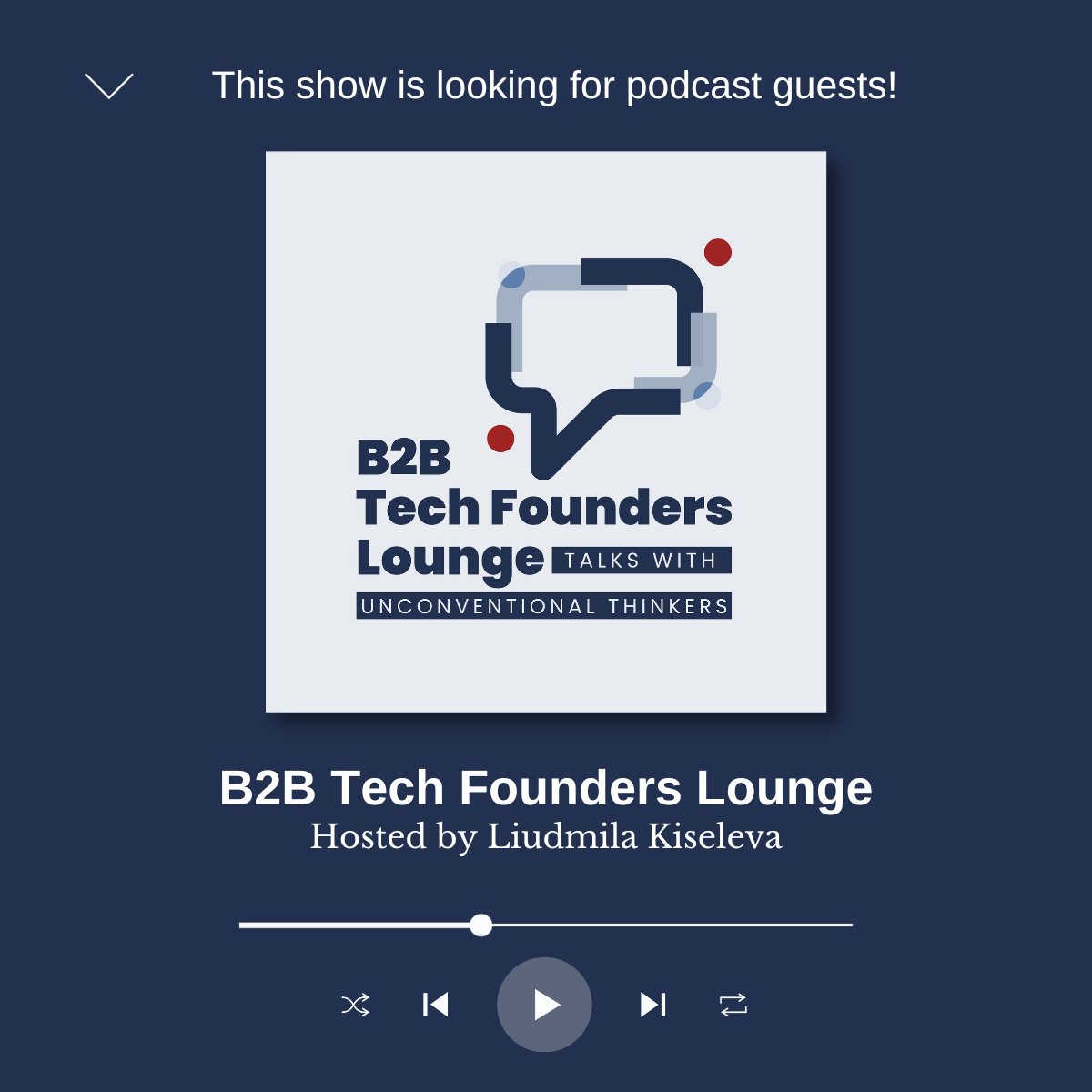 The B2B Tech Founders Lounge Podcast hosted by Liudmila Kiseleva is looking for new guests to interview! Check out the requirements and apply here: podcast.rampiq.agency/podcast-guest #podcast #SaaS #technology #beaguest #findaguest #journorequest