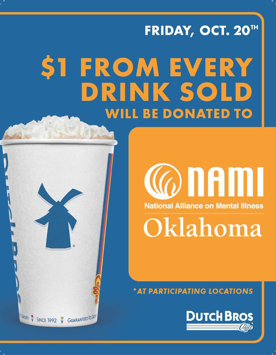 To my OKC Metro friends (Edmond, Yukon, OKC, Norman and Shawnee), please stop by a Dutch Bros for your coffee or hot chocolate need this Friday.