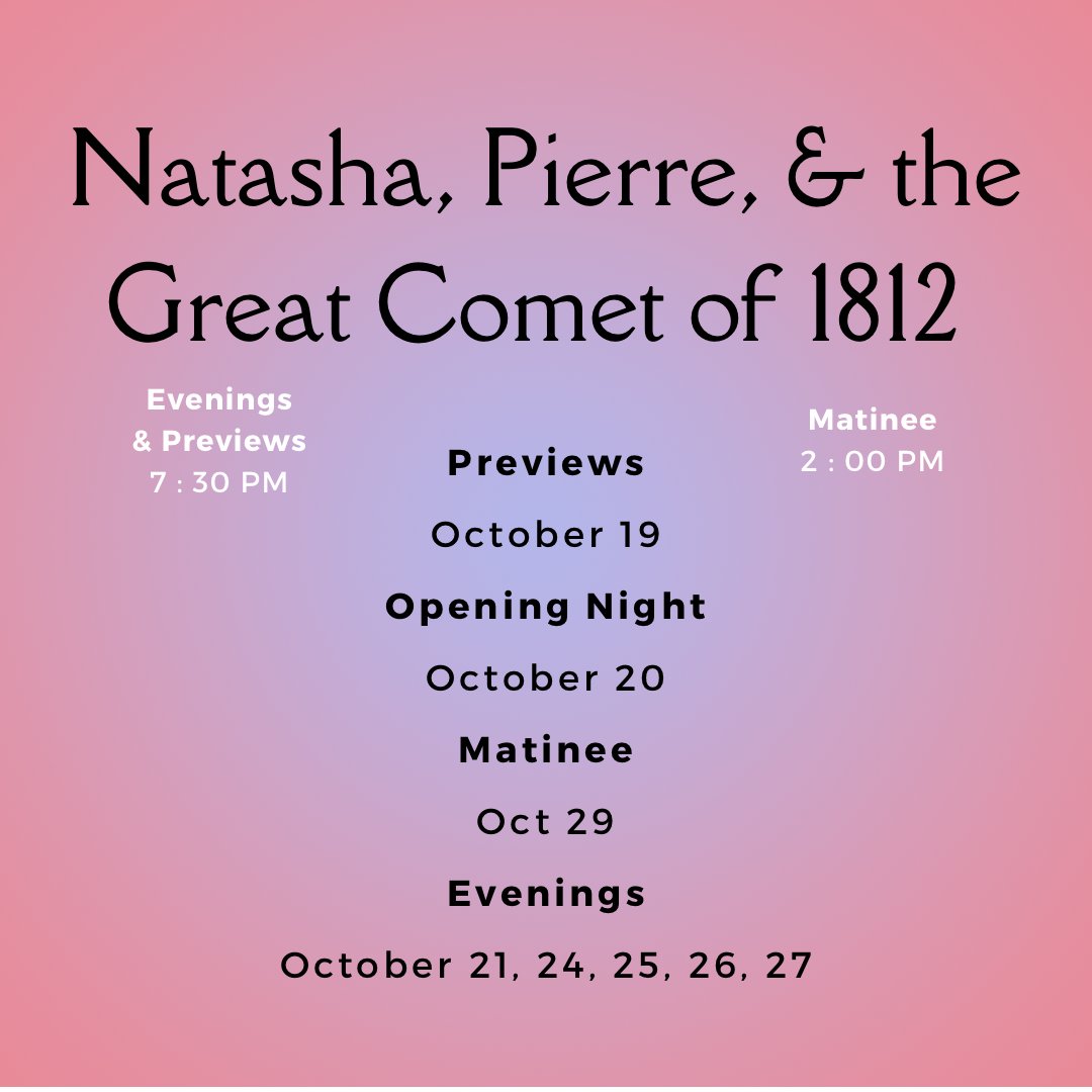 Join us for a night at the Opera and get your tickets now for Penn State’s Centre Stage Production of Natasha, Pierre &amp; the Great Comet of 1812!

Tickets are available at the link in our bio! #GreatCometPSU