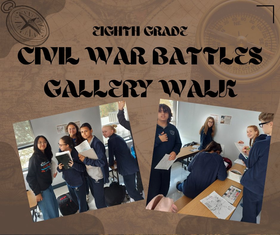 Learning about Civil War battles through a gallery walk keeps our students active while learning about history! #WeAreStS #History #GalleryWalk #8thGrade