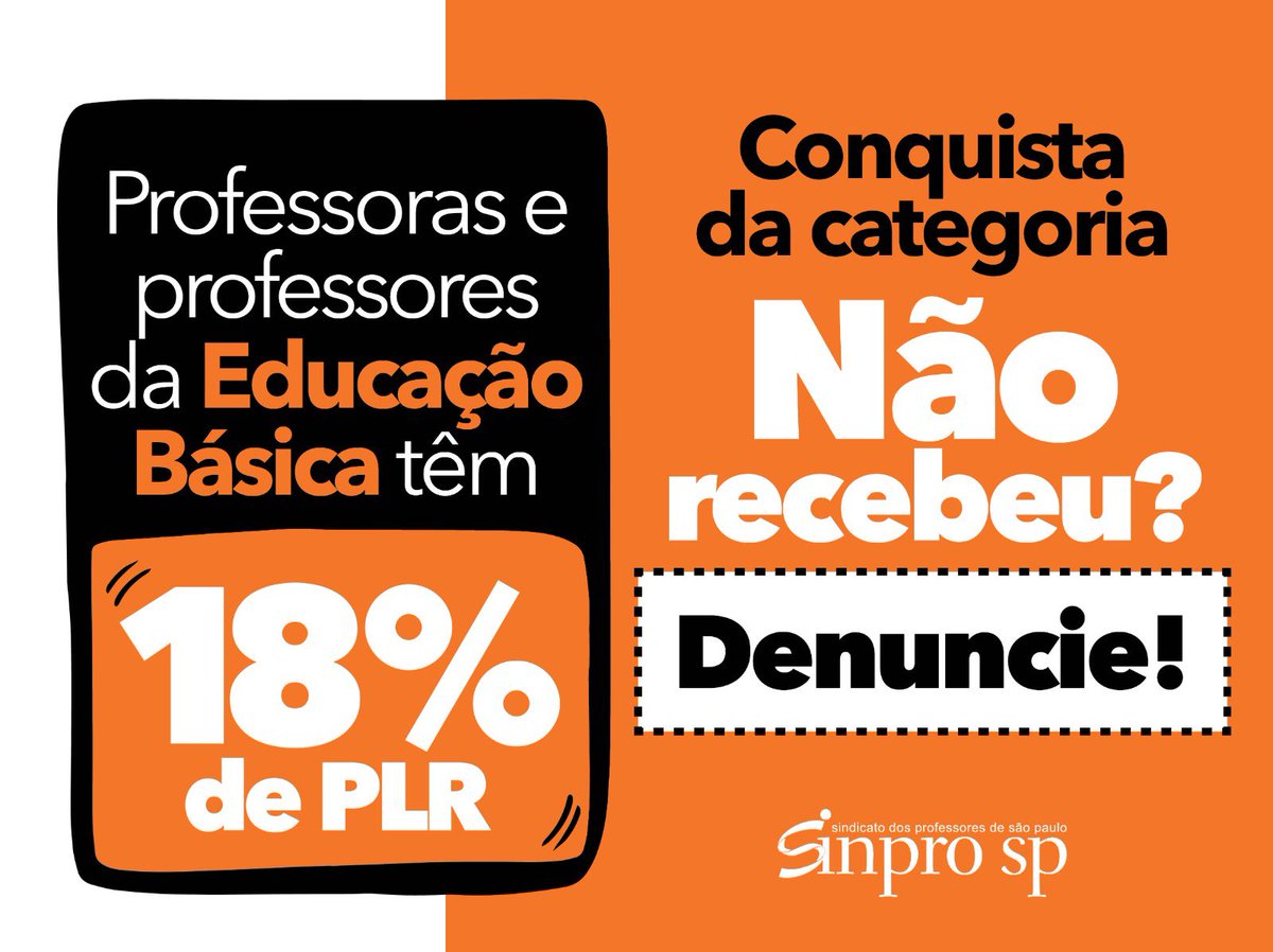 fepesp's tweet image. Não se deixe levar pelo silêncio cínico ou pelo falso discurso feito por algumas direções. A PLR é direito histórico da categoria e deve ser paga por todos os colégios de Educação Básica, Se você não recebeu, entre em contato com o @SINPRO-SP.

bit.ly/3ZZqzJa