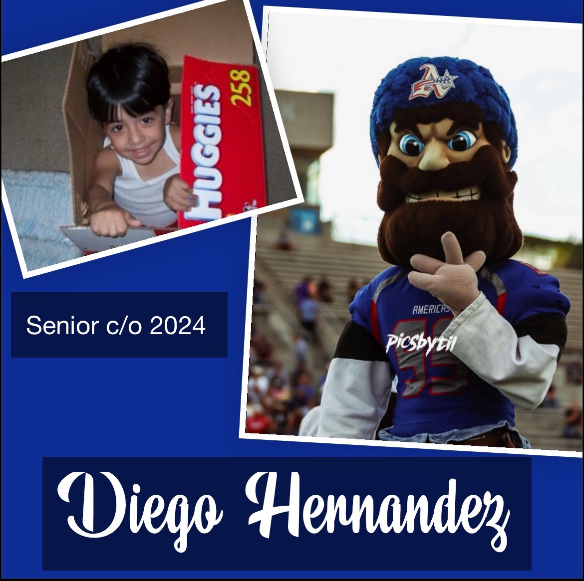 Day 8 of our AHS Cheer team Senior Spotlight. Diego your loyalty to the team does not go unnoticed! We love you!💙