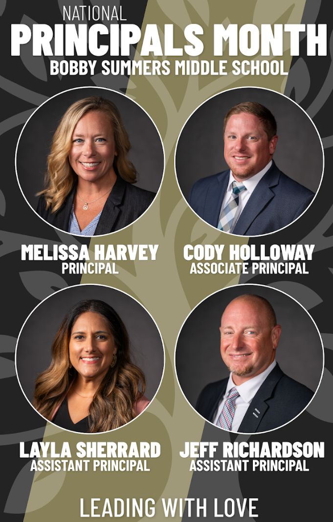 Meet the Bobby Summers MS Leadership Team! We celebrate these educators and leaders as part of National Principals Month. Help us say thanks! #RCISDJoy #SummersStrong