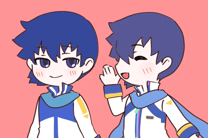 たてやまさんの、ダブルKAITOさん!2人で内緒話ホー?とても楽しそうな雰囲気にほっこりするホー(*'▽`*)【】 #piapro #KAITO 