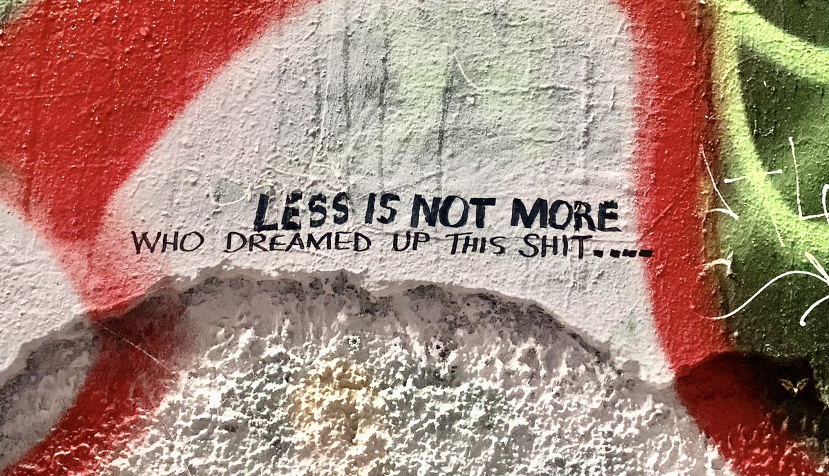 graffiterati's tweet photo. #lessisnotmore #whodreamedupthisshit #shit #dreamedup #dream #less #more #who #graffiti #slogangraffiti @graffiterati @sevenbreaths https://t.co/qM6ZsoZHxa