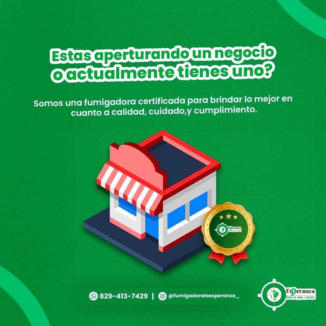 💪Somos tu aliado en el cumplimiento de regulaciones. Y es que, si estás abriendo un negocio o ya tienes uno y necesitas una fumigación avalada y certificada por salud pública, estamos
aquí para apoyarte en cada paso.
#FumigaciónAvalada #NegocioHigiénico
#CumplimientoGarantizado