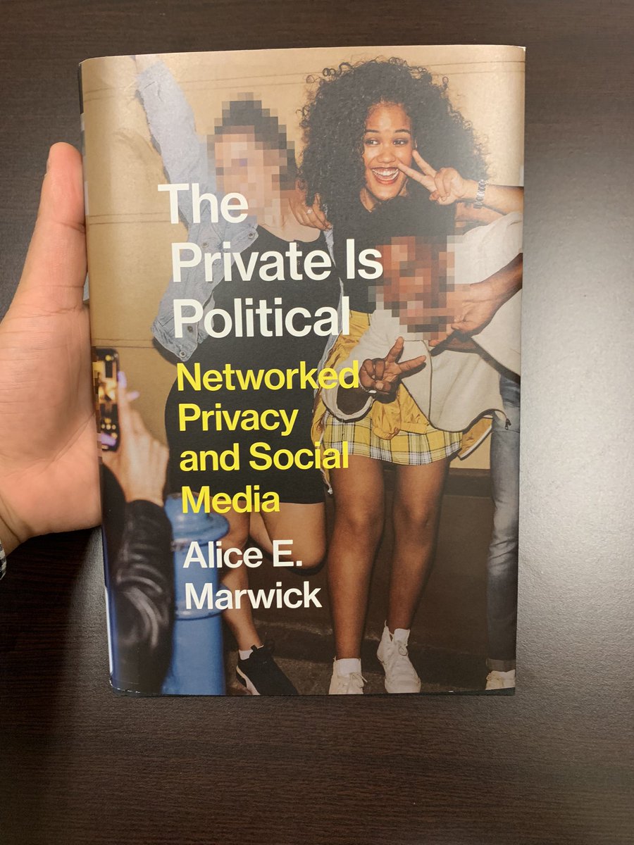 Echoing <a href="/zephoria/">danah boyd</a> recommendation to buy <a href="/alicetiara/">alice e. marwick</a> fantastic new book showcasing how online privacy truly operates as the behemoth platform companies utilize every tool in their arsenal to learn as much as possible about their users, which I reviewed for <a href="/BooksinFive/">Booksin5</a> below!

1/5