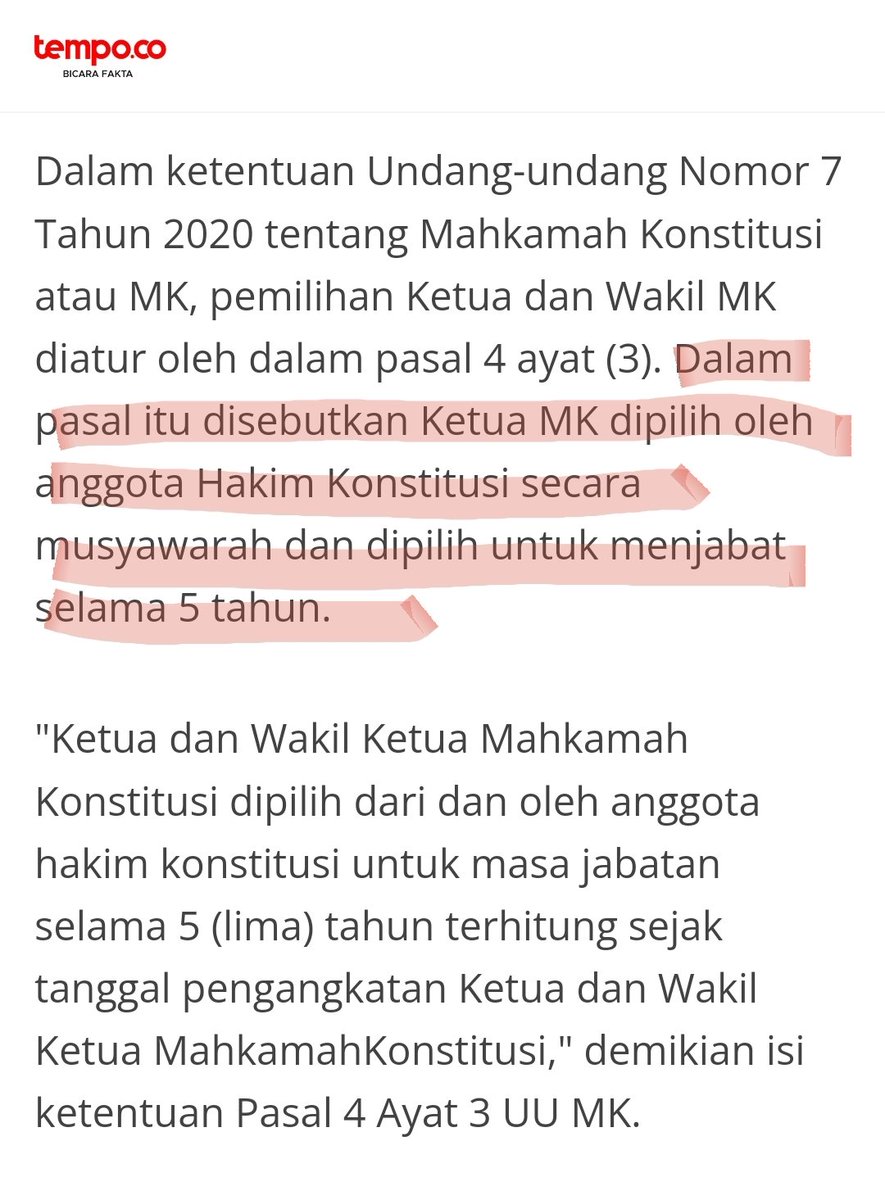 dwioktariyadi's tweet photo. (((Dapat jabatan Ketua MK karena nepotisme)))...❓❓❓ Udahlah fokus aja sama GAMA jgn malah nyerang ngawur dan fitnah ke Presiden 🥱😴😴

Karir Pak Anwar Usman itu jd hakim MK sejak zaman Pak SBY dari 2011.

Lalu 2018 naik jd Ketua MK bukan siapa2 nya Pak Jokowi krn statusnya masih suami sah Alm. Ibu Suhada Ahmad Sidik yg wafat Februari 2021. Menikah dengan adiknya Pak Jokowi itu Mei 2022.

Kalau gak tau mekanisme pemilihan Ketua MK jgn ngawur dan fitnah deh. Jk bilang dipilih Ketua MK krn "nepotisme", berarti mau bilang 8 hakim anggota yg lain bisa di.....???