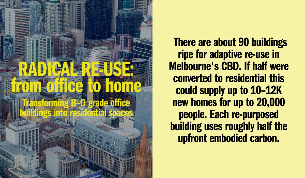 While there’s no easy fix for a housing crisis, our latest research for @CapMarkets_PCA reveals that converting vacant Melbourne CBD office buildings into apartments could yield over 10,000 new homes for up to 20,000 people. Download the report: hassellstudio.com/research/from-…