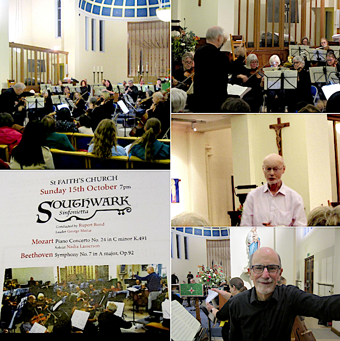 HerneHillFest's tweet photo. Our Fest closer featured #SouthwarkSinfonietta in @StFaithsCentre Church with #RupertBond at the baton. Wonderful programme! Mozart Piano Concerto feat. soloist Nadia Lasserson, then Beethoven's Symphony No 7. Then a few words from @AlanWritesMusic to end #HHMF23! CU you in 2024! https://t.co/6fyYqxpGll