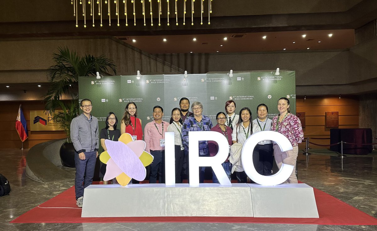JhoanaOpena's tweet photo. UQRiceDen with the ACIAR Cambodian, Lao and Vietnam colleagues at the 6th International Rice Congress at PICC Manila Philippines
@JaquieMitch_UQ @GomathyPalania1 @ShonaWood_UQ @argiev @Wenliugong 
@ACIARAustralia 
@UQ_News 
#IRC2023 https://t.co/HLCVBtPEM9