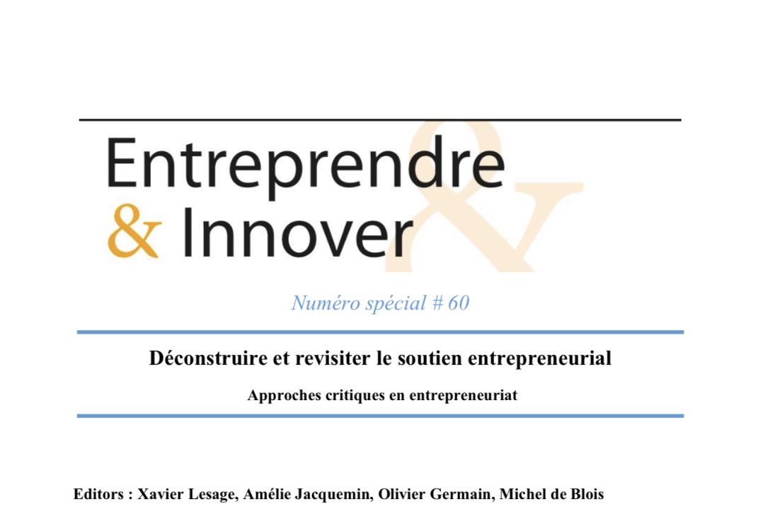 Entreprendre &amp; Innover Appel à contribution n°60 : Déconstruire et revisiter le soutien entrepreneurial 

entreprendreetinnover.com/2023/10/18/app…