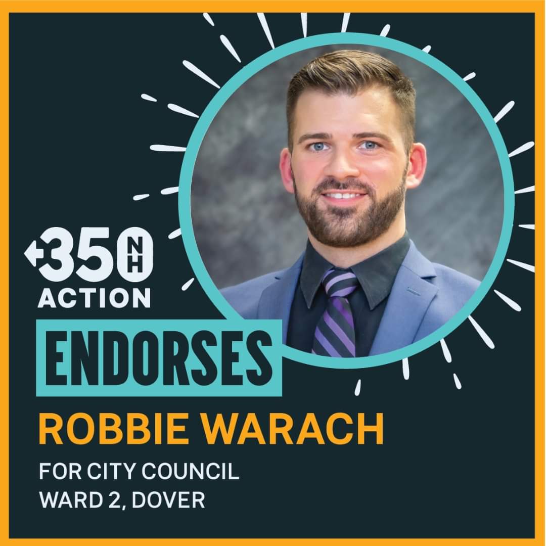 RobbieForDover's tweet image. Great news! @350nhaction has endorsed my campaign for re-election. I look forward to partnering with them after the election on a plan to reduce and eliminate Dover's municipal reliance on fossil fuels by investing in renewable energy. #NHPolitics