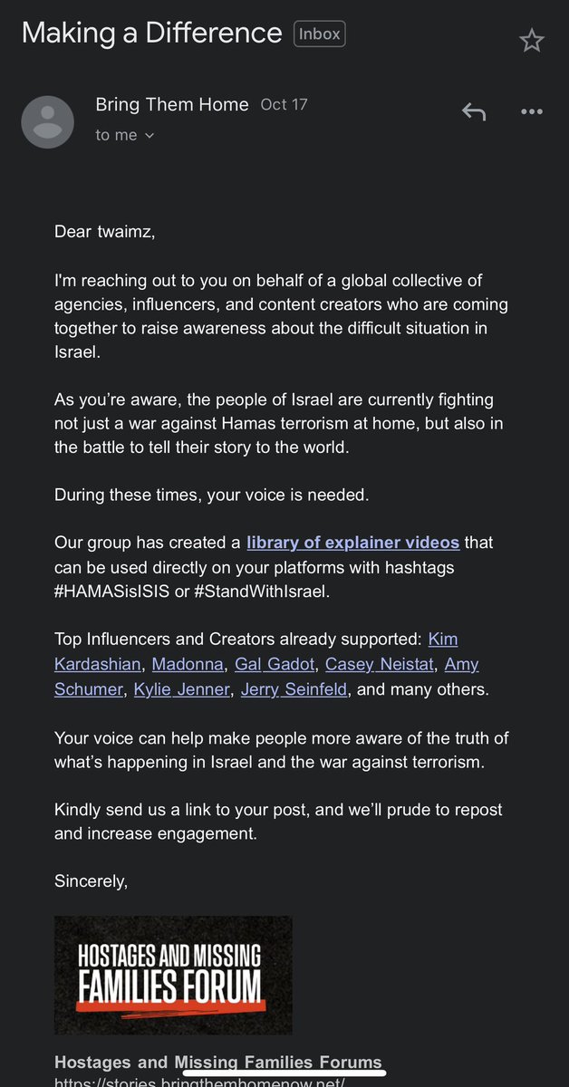 emailing this to someone who is literally palestinian is crazy…especially in an age of information where you can clearly understand who has been wronged for decades. they’re trying to get y’all. Free Palestine if it wasn’t obvious enough