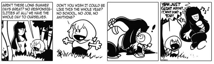 A knockoff C&H comic for @_Saane   Their OCs Bibi and Nyx just fit this one strip nicely