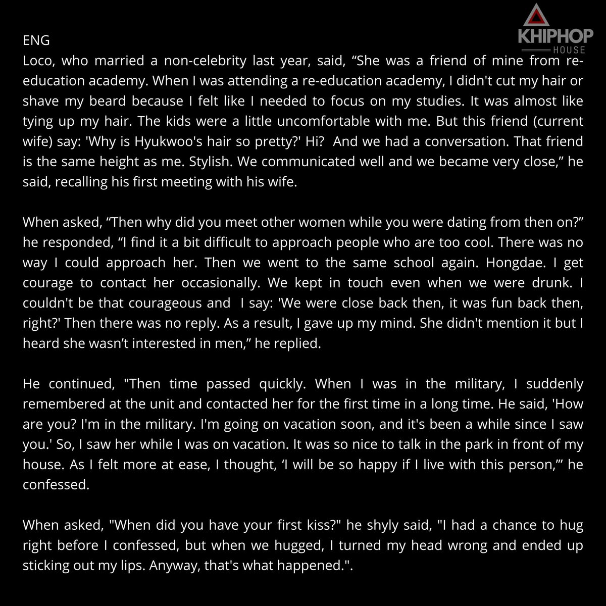 khiphophouse's tweet photo. 🗞 | NEWS
Loco revealed his love story with his wife.

Loco and Code Kunst appeared on the channel 'Life 84', which was released on October 17, and were talking with Kian 84. https://t.co/wihKil3MFd