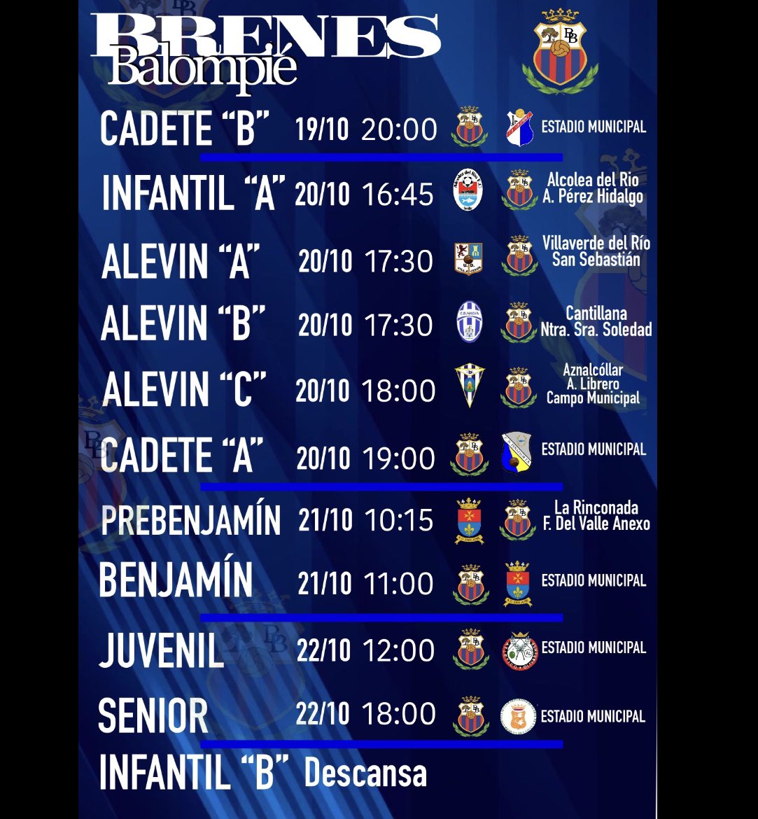 BRENES BALOMPIE. Partidos de la semana.