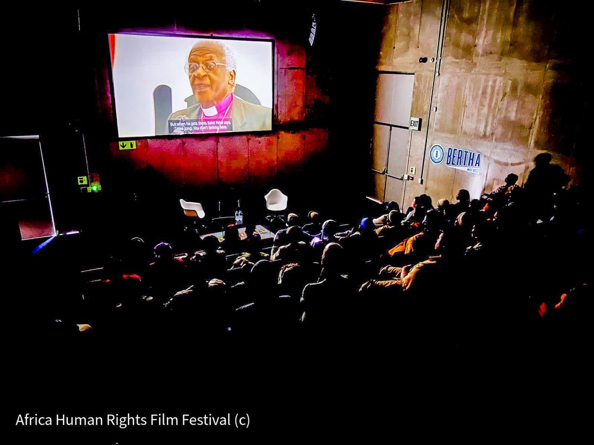 Images from the first day of the 6th Annual Africa Human Rights Film Festival, taken at the Isivivana Centre berthamoviehouse , during the screening of A Tree has Fallen - remembering Archbishop Desmond Tutu    Oxfam   #AHRFF2023   #Film #FilmFestival #HumanRights #afrff2023