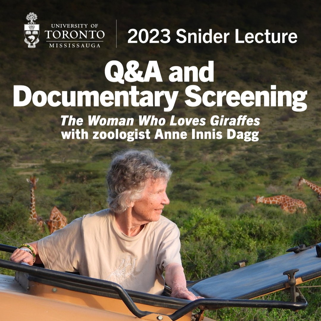 UTM's tweet photo. Missed the 2023 #SniderLecture event with Anne Innis Dagg? π¦
For a limited time, you can watch on demand.
Register: https://t.co/GZt36FfIyc
Learn more about esteemed zoologist Anne Innis Dagg: https://t.co/wyXJMbI3cJ https://t.co/8WNAZw6Jnd