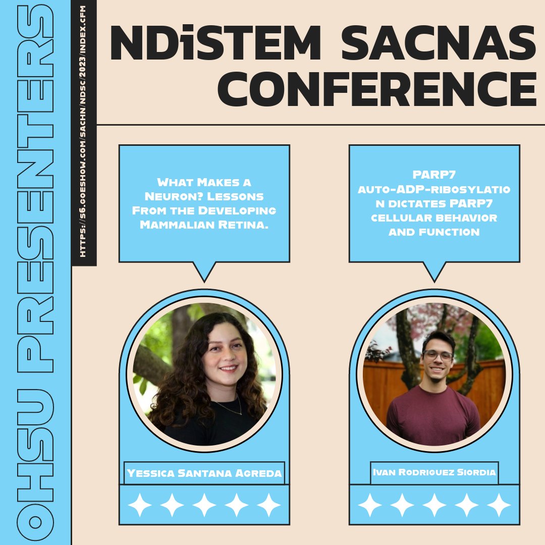 Will you be at the NDiSTEM SACNAS 50th Anniversary Conference? 

Come stop by and listen to presentations from Bryan Ramirez Reyes, Samantha Osman, Yessica Santana Agreda and Ivan Rodriguez Siordia! 

More detailed agenda can be found here: s6.goeshow.com/sachn/ndsc/202…