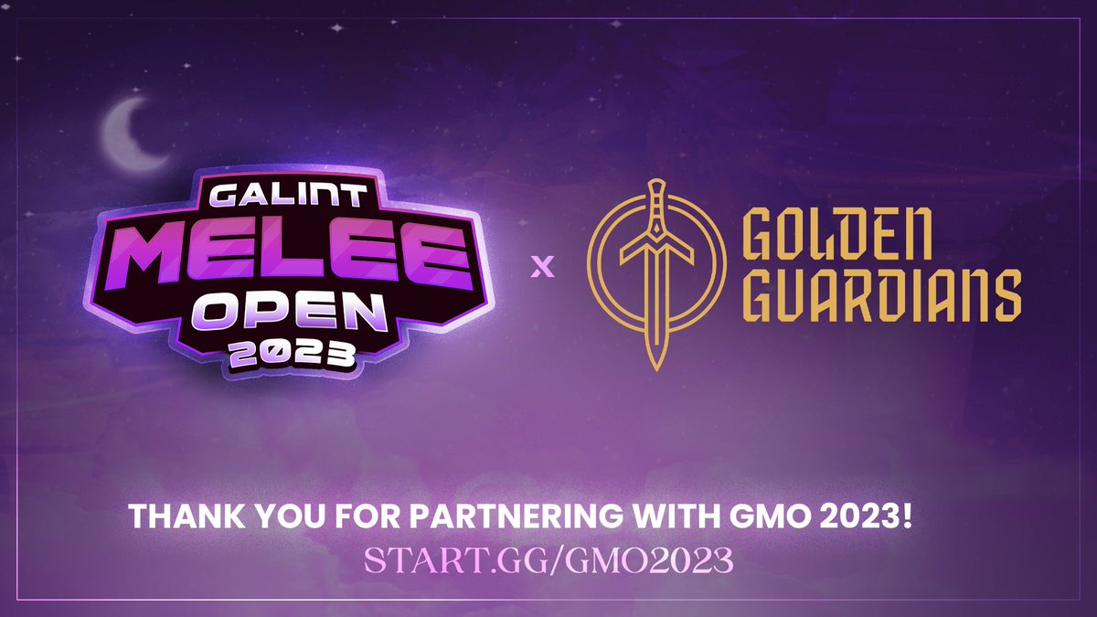 Galint Melee Open will NOT be ordinary... it will be Golden ✨  

Please give a warm welcome to @GoldenGuardians as a partner for this year's Galint Melee Open through their Smash Grassroots Fund! 👏