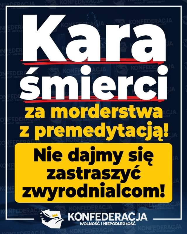 "5-latek z Poznania został dźgnięty na ulicy nożem w klatkę piersiową przez 71-letniego mężczyznę. Dziecko nie żyje.  I co, dalej uważamy, że taki człowiek ma z naszych podatków odbywać karę więzienia? KARA ŚMIERCI dla zwyrodnialców!" - <a href="/grabarczyktomek/">Tomasz Grabarczyk</a>

W przypadku działających