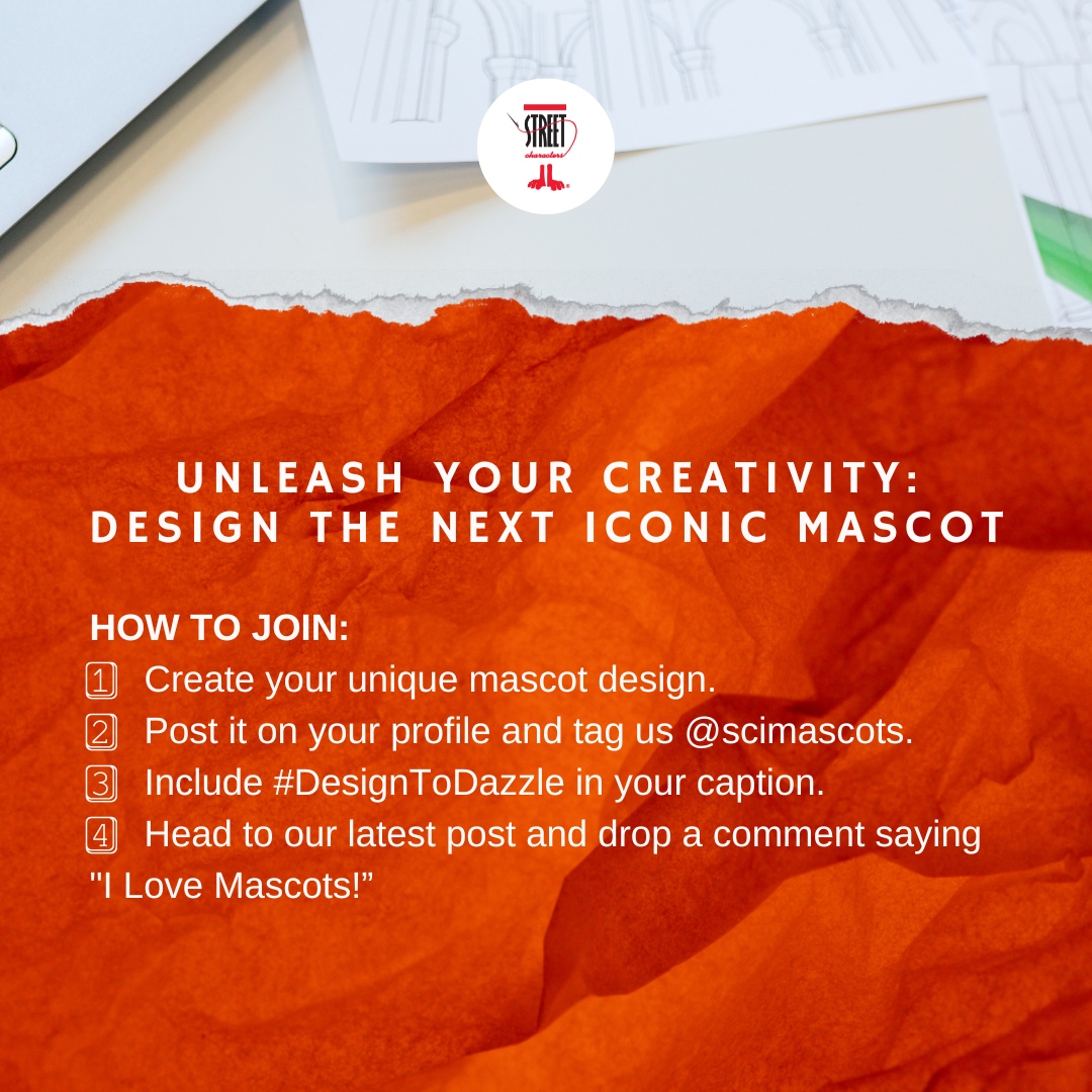 🚀 Ready to join the #DesignToDazzle competition? Here's how:
1. Create your unique mascot design.
2. Post it on your profile and tag us @StreetCharactersInc.
3. Include #DesignToDazzle in your caption.
4. Head to our latest post and drop a comment saying "I Love Mascots!"