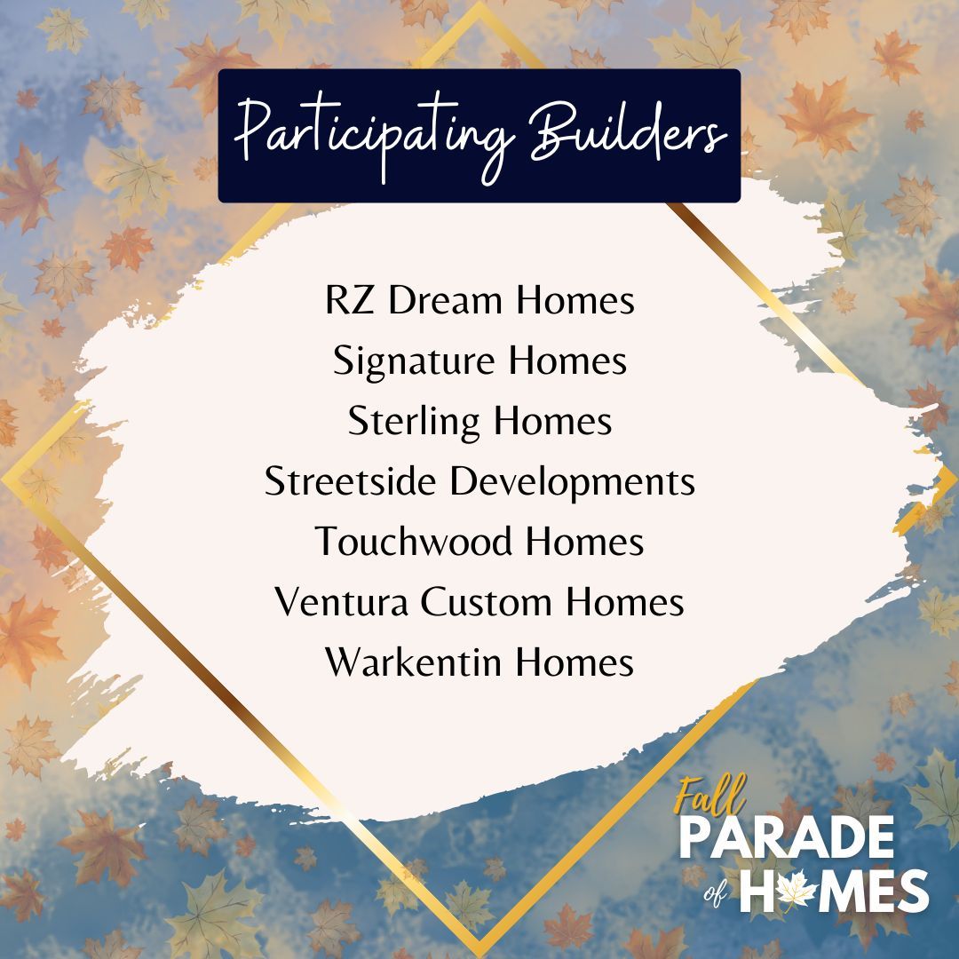 Thank you to all the Participating Builders in the 2023 Fall Parade of Homes for their contribution to another successful Fall Parade! 👏 #paradeofhomesmb