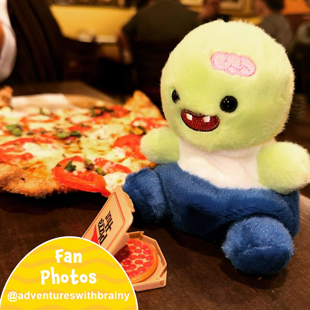 PalmpalsO's tweet photo. Num Num - When Briany has pizza, Brainy is happy!๐ Thank you @adventureswithbrainy for taking Briany on so many amazing adventures! ๐
#palmpalsparty #palmpals #plushies #plushlife #plushieslife โ
#stuffedanimal #kawaiiplush #cuteplush #fanposts #fans #fanlove #halloween https://t.co/meMeRek9Bo