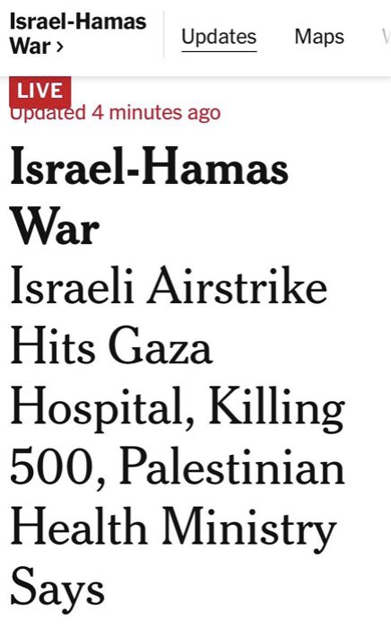 Is there any accountability for the NY Times and the editors who published this headline, minutes after the blast and seconds after getting a call from the Hamas operative who told them this story? They have the blood of future casualties in their hands.