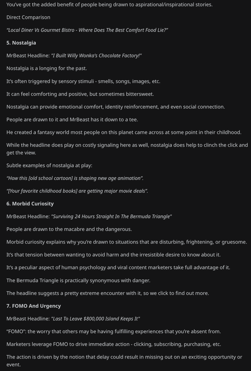 Hunter_Weiss's tweet photo. this person on reddit watched 8 hours of MrBeast's content and posted the 7 psychological strategies @MrBeast  used to get 34 billion views https://t.co/FAQNGBhL8x