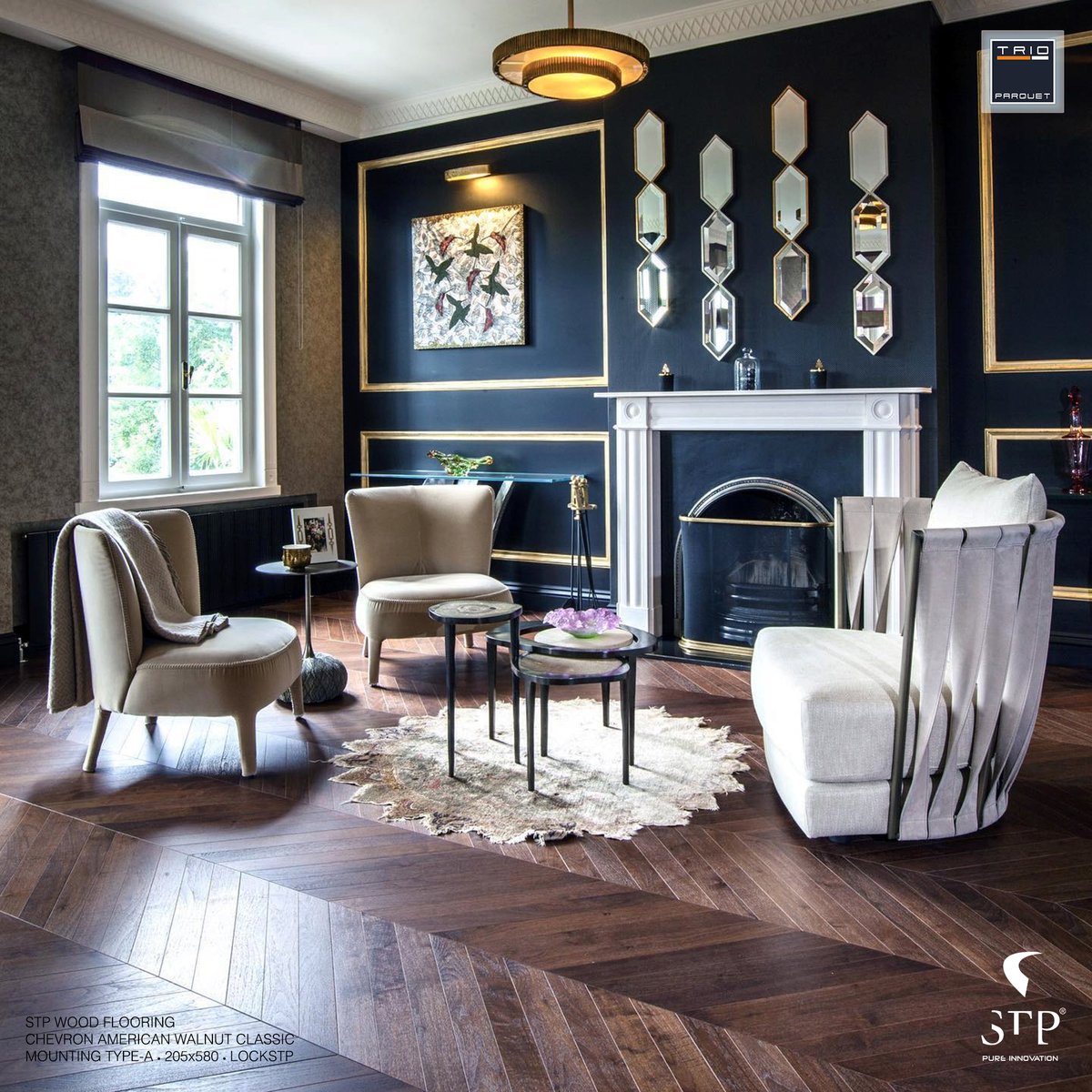 trioparke's tweet photo. TRIO PARQUET │ STP Wood Flooring │ Chevron American Walnut Classic │ Made in SPAIN │ Project by @tesinteriors - Photo by @burakteoman│ #trioparquet #trioparke #stpwoodflooring #parquet #parke #parket #lamineparke #passionforluxury #luxurydesign #luxuryhome #luxuryparquet https://t.co/JED2CTxhLK