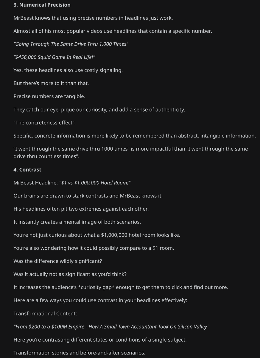 Hunter_Weiss's tweet photo. this person on reddit watched 8 hours of MrBeast's content and posted the 7 psychological strategies @MrBeast  used to get 34 billion views https://t.co/FAQNGBhL8x