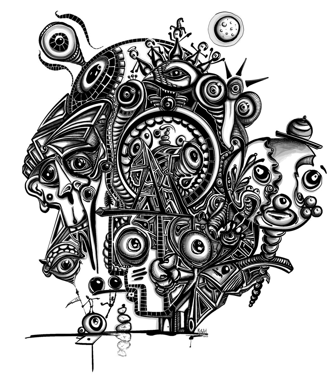 k0bay's tweet photo. its always hard to decide when to say “enough” while i am drawing the abstract story of a particle. I have started long time ago and i had more to express, but today i felt “enough” because of the war in/out Israel. 

Enough 2023
Digital x Procreate

#digitalart #doodleart https://t.co/3DH9Iz3jim