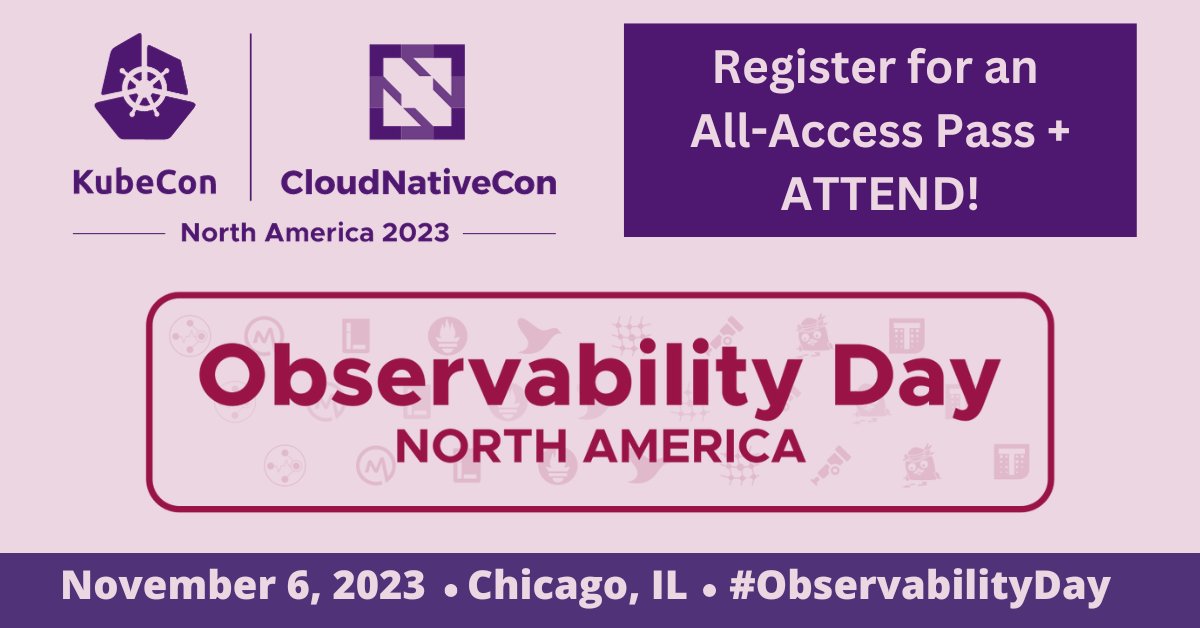 Join us for #ObservabilityDay at #KubeCon + #CloudNativeCon North America, Nov 6! bit.ly/3tnpUVZ. This CNCF-hosted co-located event broadens users' knowledge of #CloudNative #observability. Register now - this event requires an All-Access pass: bit.ly/3rzojLG.