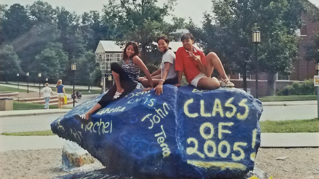 UNCG's tweet photo. For 50 years, The Rawk has been a student message board.

With lore that has been reported over the decades – including the myth that it began as a tiny pebble, celebrate its 50th anniversary this #UNCGHome.

Learn more in #UNCGMagazine: https://t.co/Vr9IqOykO5 https://t.co/wTx8L2fMJe
