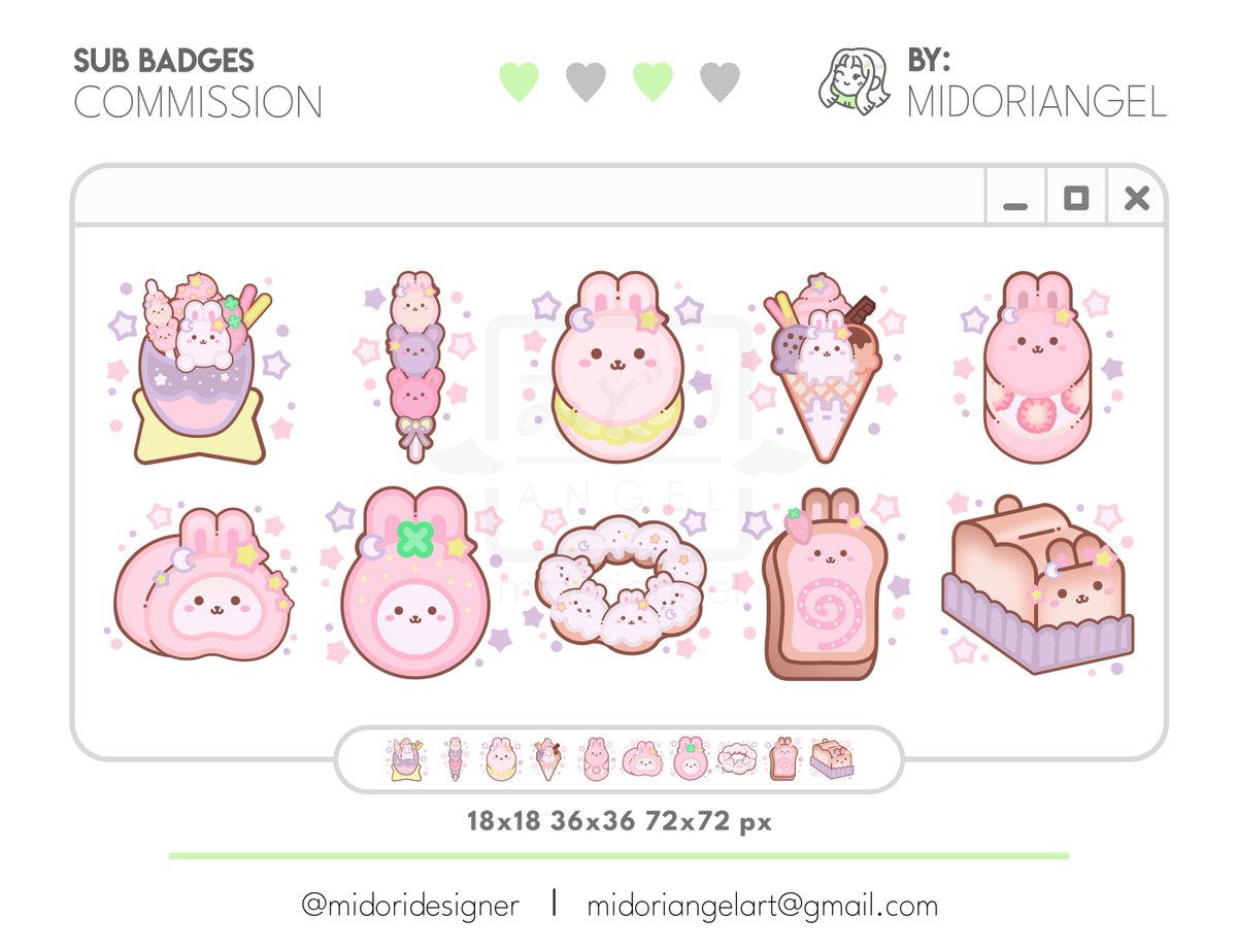 🍡【 Twitch Badges 】🍡
🐰 》Badges for : <a href="/baguwagu/">bagu ༘♡</a>

📌  》comms: OPEN ♡ 
#VTuberAssets #Vtuber素材 #badges #Vtubers #commissionsopen