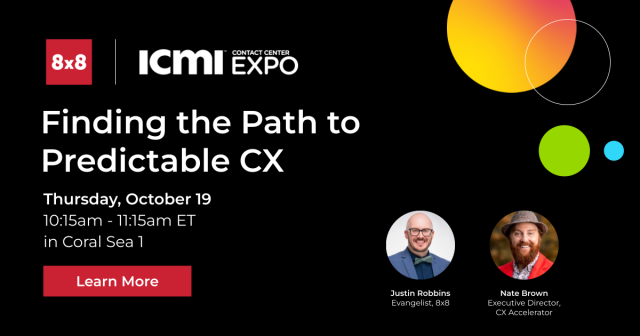 BryanMartin8x8's tweet photo. If you're a #contactcenter leader ready to take #customerexperience to the next level, this presentation is for you! On Oct. 19 at ICMI #CCExpo, @justinmrobbins and @CXAccelerator will share insights into how to define and measure success as a #CX leader. https://t.co/IwJB6H6BxS https://t.co/tvAk8CS14F