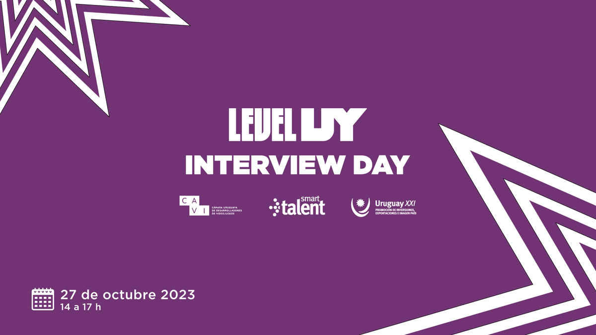 LEVEL_UY's tweet photo. 𝗜𝗻𝘁𝗲𝗿𝘃𝗶𝗲𝘄 𝗗𝗮𝘆 > AGENDATE para tener un simulacro de entrevista laboral con referentes de la industria de videojuegos: https://t.co/nlTiJbirR7

Co-organizado por: @CAVI_UY, #SmartTalent y el Departamento de Exportaciones de @UruguayXXI en el marco de Level UY 2023. https://t.co/LZH92I0IKN