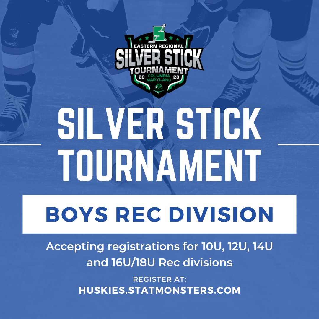 SilverStickCol's tweet image. Register now for our Regional Silver Stick tournament in Columbia, MD on Thanksgiving weekend.  Multiple divisions are closed already.
@DMVHockey @CBHL_Hockey @CapCorridorHL @HNIBDC @Capitals @HoCoHuskies