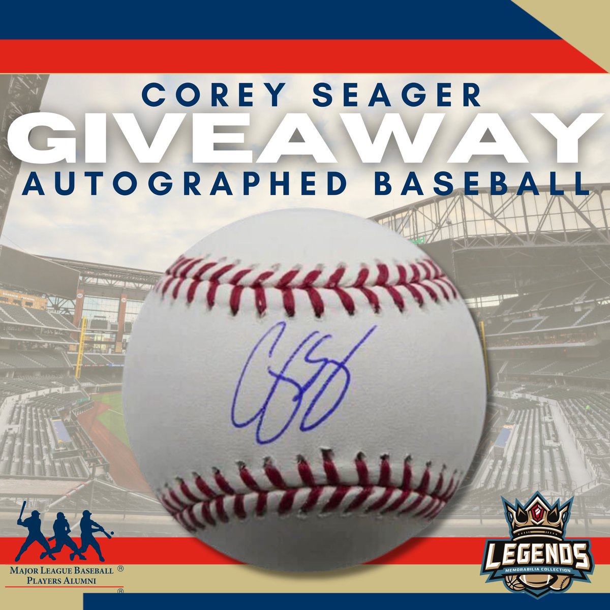 MLBPAA on X: 👀 Head over to our Instagram to enter to win a Corey Seager  autographed baseball! Ends TONIGHT! >>>    / X