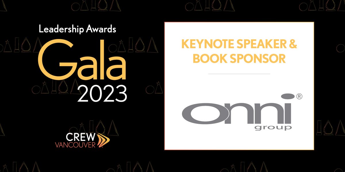 We extend our sincere thanks to Onni Group of Companies for their generous support as the Keynote Speaker &amp; Book Sponsor of the CREW Vancouver Leadership Awards.

Watch CREW Vancouver's Awards Gala Welcome Video By Cheryl Cran Guest Speaker here: lnkd.in/eaefcvjt