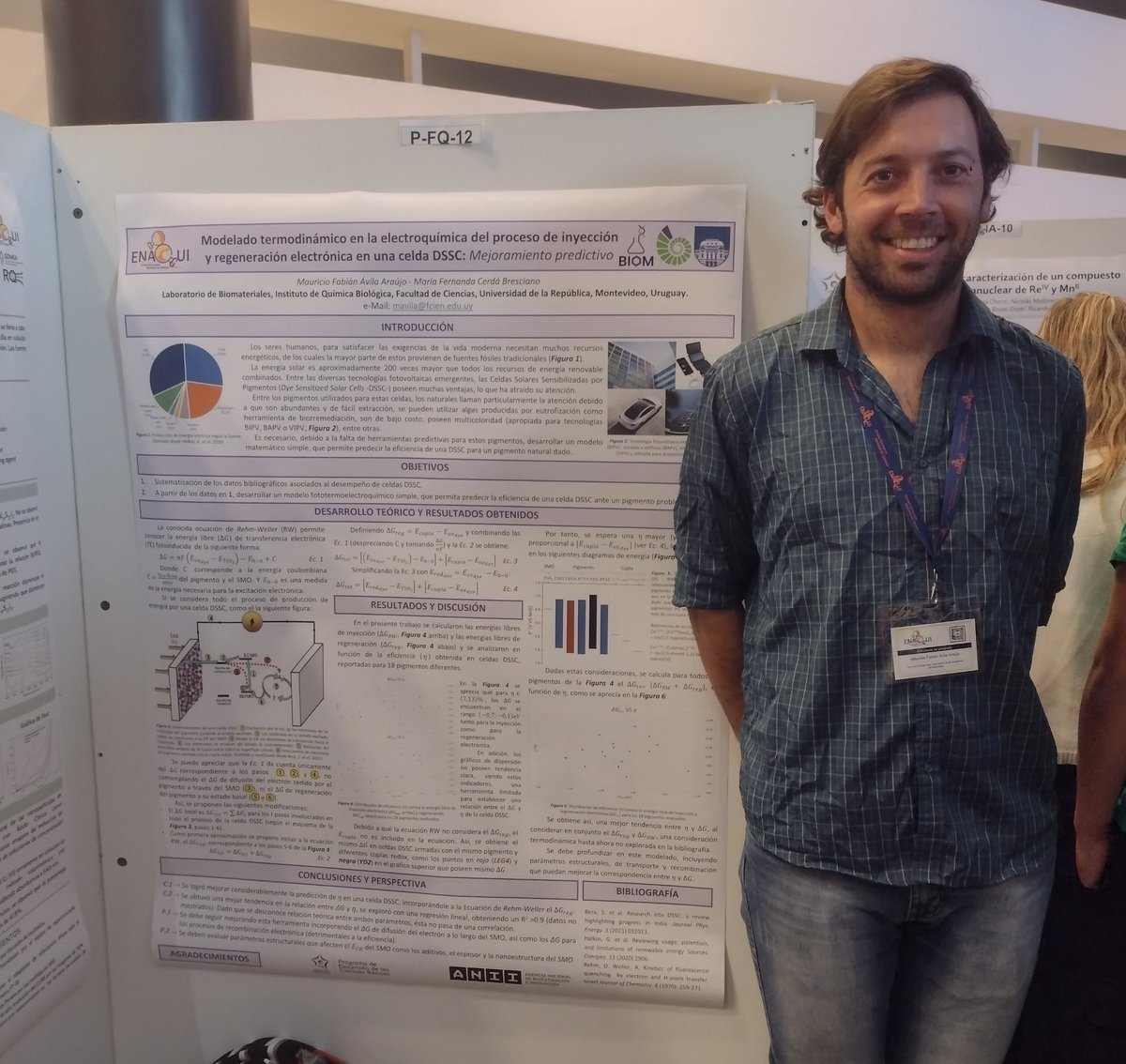 Día 1 del <a href="/enaqui_8/">ENAQUI 8</a> ...y el turno de Mauricio!! Con su trabajo desarrollado en <a href="/LBiomateriales/">Laboratorio de Biomateriales</a> de <a href="/FcienUdelar/">Facultad de Ciencias</a> sobre celdas solares basadas en pigmentos
