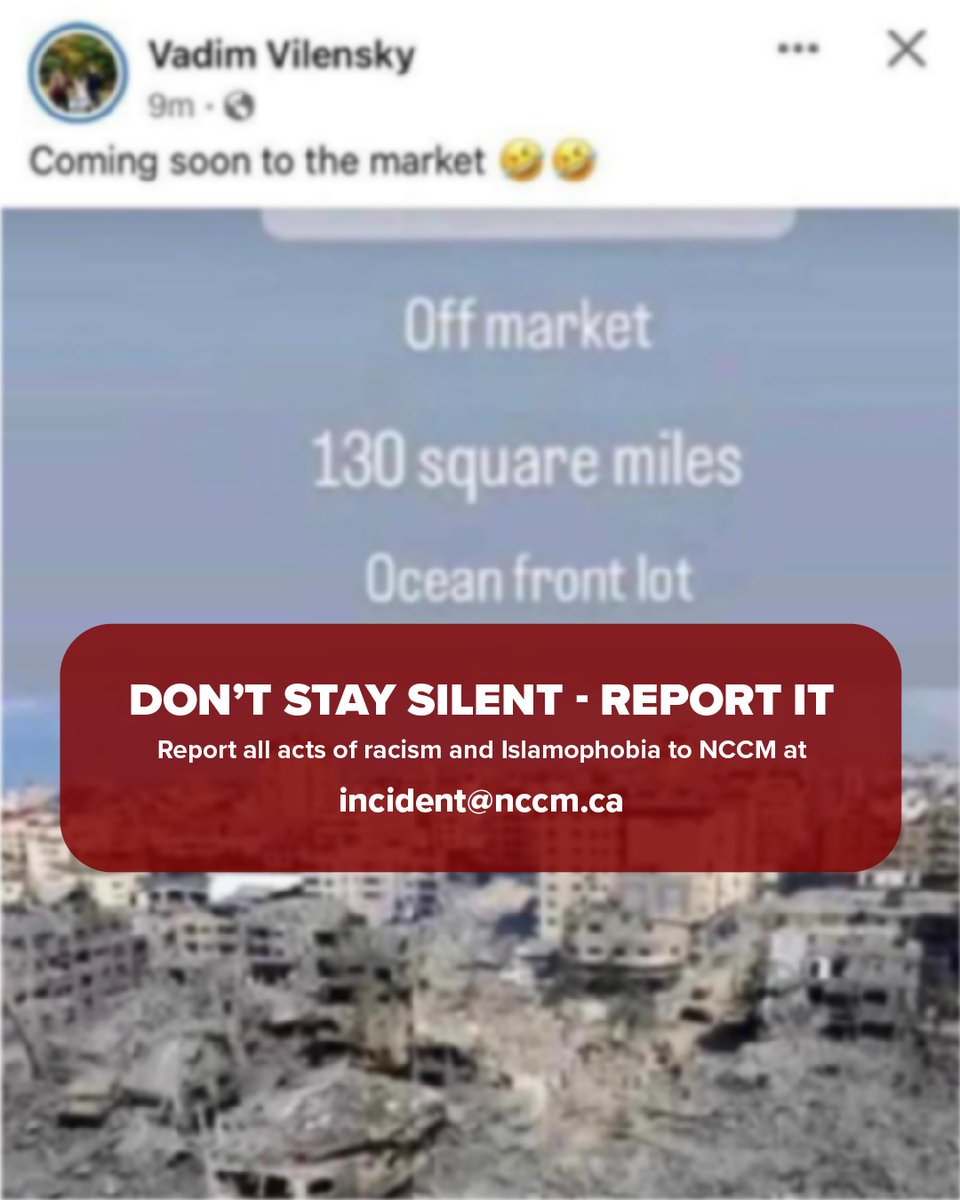 Vadim Vilensky has STILL NOT BEEN FIRED. 

Vilensky made vile things about the death and destruction of innocent people in Gaza on social media.

He is a real estate agent in Ontario working for RE/MAX Realtron Realty Inc. Please ask @REMAXca to release Vilensky from their