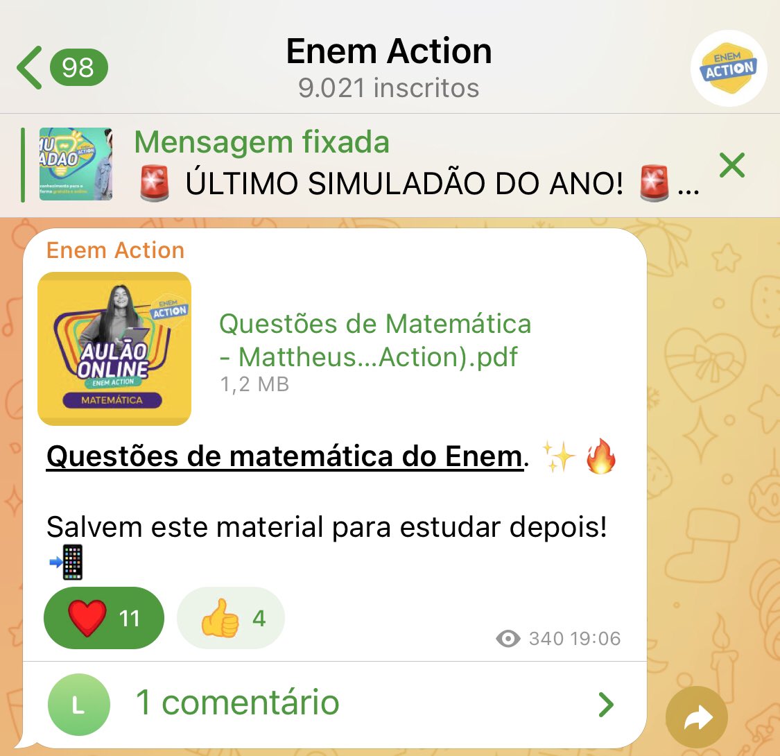 EnemAction's tweet image. Imagina que luxo: você entra no nosso canal do Telegram e passa a receber, GRATUITAMENTE, VÁRIOS MATERIAIS preparatórios para o Enem. 👁️🫦👁️

#enem #vestibular #estudar #simulado
