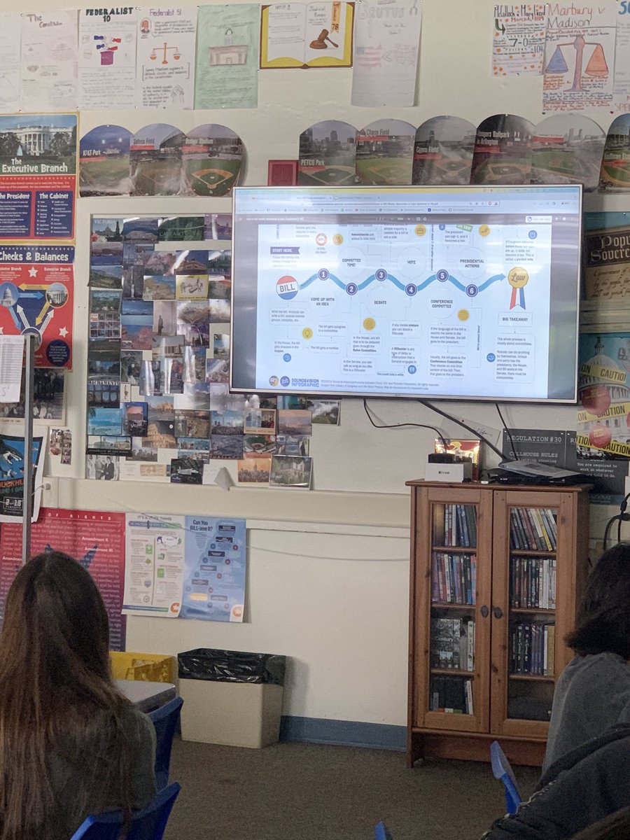 Tried something new today. Watched the old “I’m Just a Bill” followed by listening to @civics101pod episode about Bill to Law while following the flowchart via @periodicprez. Wrapped it up with @ConstitutionCtr Con101 Module 7 activity of creating a bill. Good teacher day.