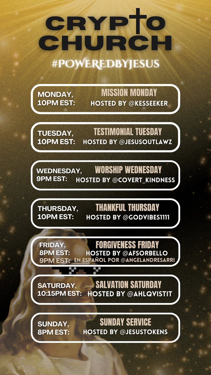 Aye Lee! I see you talking about $Jesus
But ummm what’s the utility bro? 

My friend, I thought you’d never ask.
Check it out. <a href="/jesustokens/">Jesus Coin</a> 🙏🏽❤️✨

1. #Jesus Coin created the 1st Crypto Church w/ nightly services such as Mission Monday, Testimonial Tuesday, etc with prayer